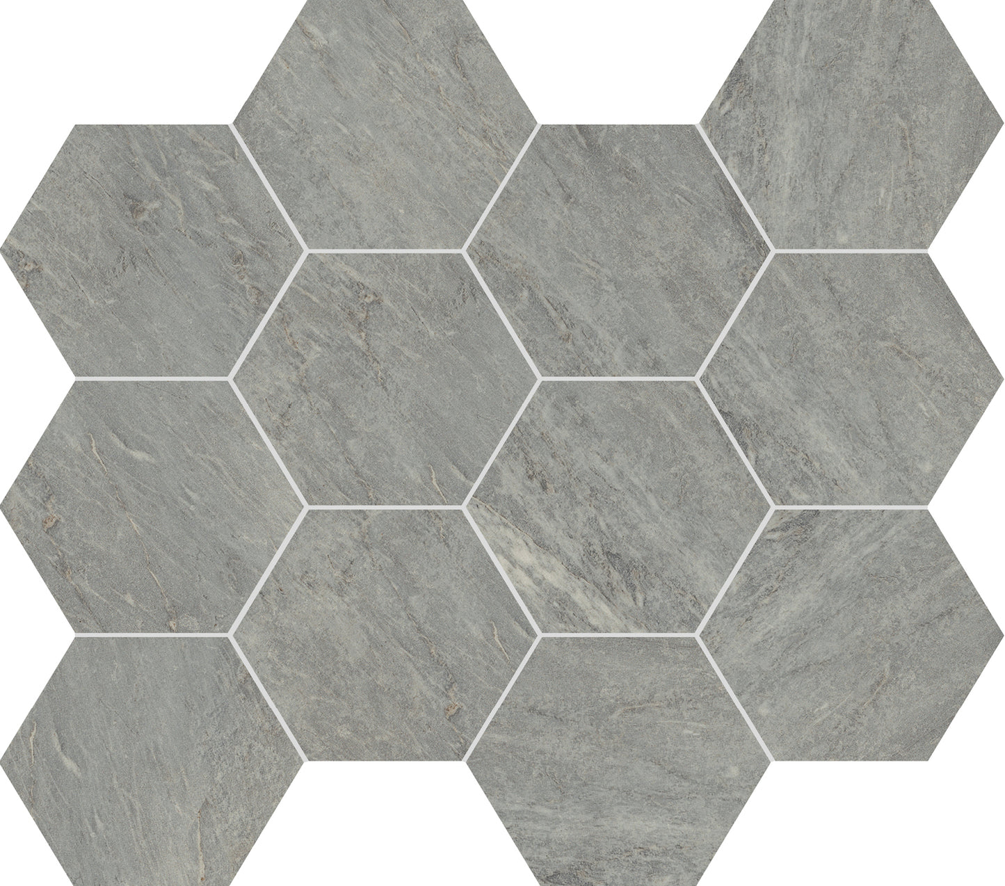 Unicom Marmorea Bardiglio Hex Mosaic | Porcelain Tile | Tile Alcove