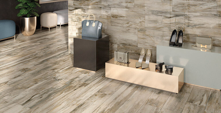 Mariner - 8"x48" Petrified Wood NATURAL Polished Porcelain Tile (Rectified Edges)