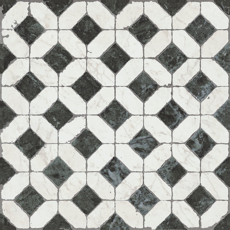 Unicom Marmorea Domus Aurea Verde Deco 24x24 | Porcelain Rectified Tile | The Tile Alcove
