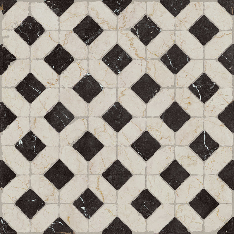 Unicom Marmorea Domus Aurea Nero Deco 24x24 | Porcelain Rectified Tile | The Tile Alcove