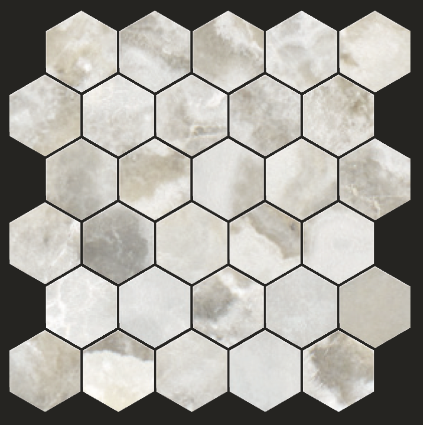 2" Hexagon Mosaic | 3D Marbles Antique Portofino Porcelain Tile