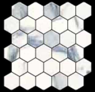 Gazzini - 2" ATLANTIC BLUE Polished Porcelain Hexagon Mosaic Tile (10.5"x11" Sheet)