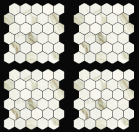 Gazzini - 2" CALACATTA ORO Polished Porcelain Hexagon Mosaic Tile (10.5"x11" Sheet)