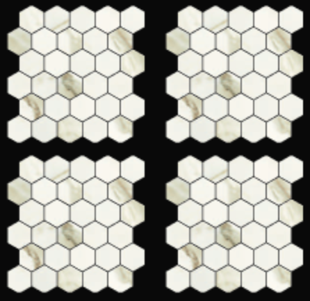 Gazzini - 2" CALACATTA ORO Porcelain Hexagon Mosaic Tile (Matte Finish - 10.5"x11" Sheet)