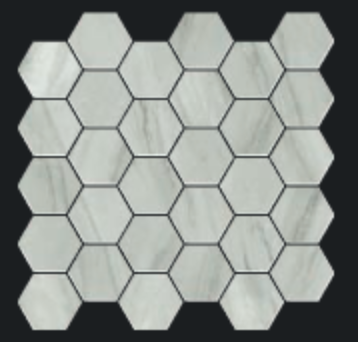 Gazzini - 2" LUXURY GREY Hexagon Polished Porcelain Mosaic Tile (0.86 S/F Per Sheet)