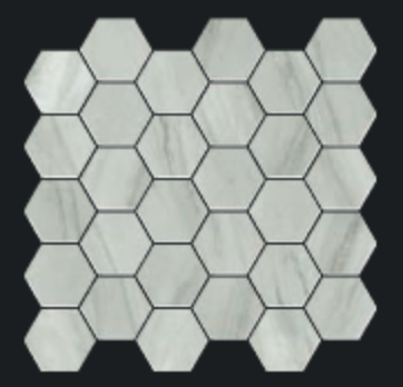 Gazzini - 2" LUXURY GREY Hexagon Porcelain Mosaic Tile (Matte Finish - 0.86 S/F Per Sheet)